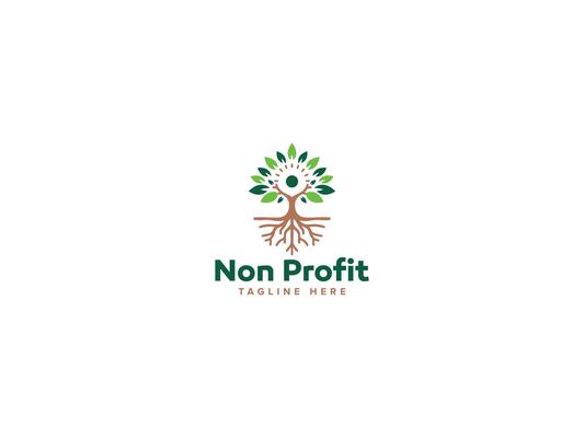 Visionary Nonprofit Logo Design, Crafting a Brighter Future with Human Tree Leaf