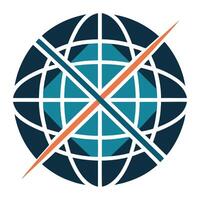 Globe with Intersecting Lines vector