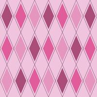 Rhombus geometric seamless pattern, Diamond check print in pink. vector