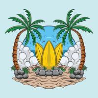 Colorful summer with realistic design for t shirt vector