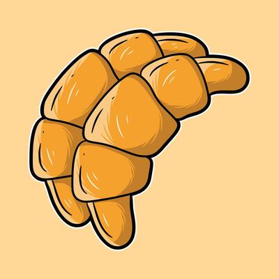 Croissant bread cartoon illustration food object icon