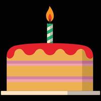Birthday Cake Flat Design Party Icon with Side Shadow vector