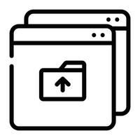 Upload File Icon Outline vector