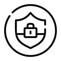 Secure Network Line Icon vector