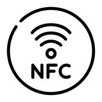 NFC Connection Outline Icon vector
