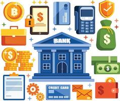 Banking Graphic Object Elements Illustration vector