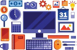 Office Graphic Object Elements Illustration vector