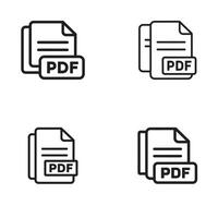 PDF Icon Collection Icon Set vector