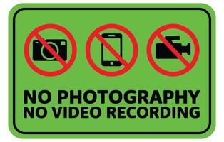 No camera or recording allowed print ready sign vector