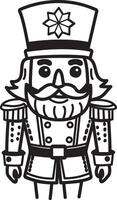Nutcracker soldier icon in doodle style vector