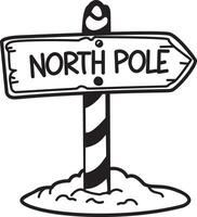 A hand drawn icon of north pole board vector