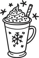 Peppermint mocha icon in drawing style vector
