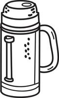A sketchy style icon of a thermos vector