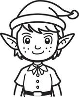 A hand drawn icon of elf character vector