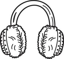 A hand drawn icon of earmuffs vector