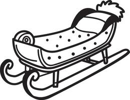 A sketchy style icon of an ice sled vector