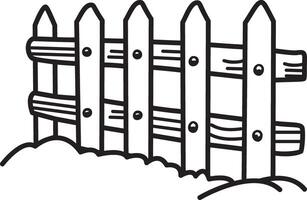 Winter fence icon in doodle style vector