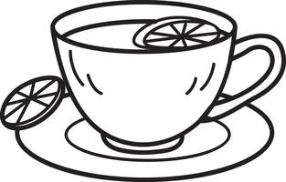 Lemon tea icon in doodle style vector