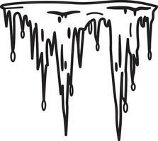 Icicle hanging icon in hand drawn style vector