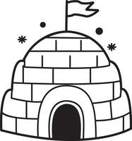 A hand drawn icon of an igloo house vector