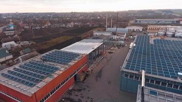 Solar Power Station. Industrial landscape different energy resources video