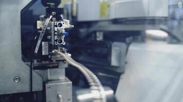 Close up of industrial machine. Close up view of production machine operation video
