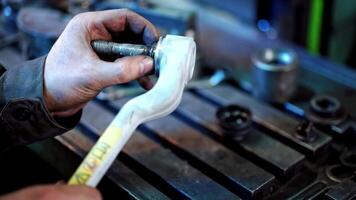 Worker at industry factory. Factory worker in the process of working video