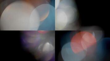 Light Leaks abstract blurred 4K footage, Moving blinking circle lens glow flare bokeh overlays video