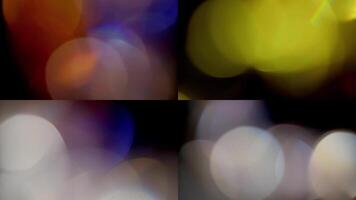 Light Leaks blurred 4K footage, Moving blinking circle lens glow flare bokeh overlays, transitions video