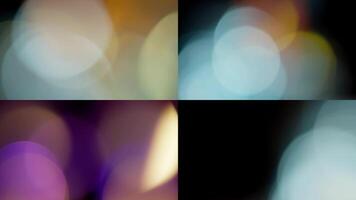 Light Leaks blurred 4K footage, Moving blinking circle lens glow flare bokeh overlays, transitions video