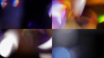 Light Leaks 4K footage, lens glow flare bokeh overlays, burn defocused flash rays flame background video