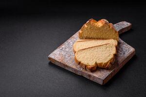 Homemade fresh crispy wholemeal bread photo