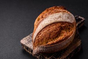 Homemade fresh crispy wholemeal bread photo