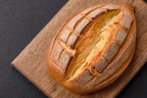 Homemade fresh crispy wholemeal bread photo