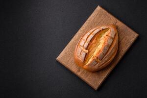 Homemade fresh crispy wholemeal bread photo