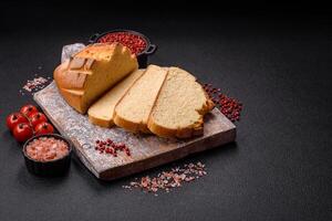 Homemade fresh crispy wholemeal bread photo
