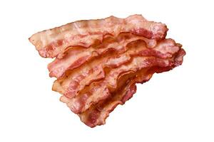 Bacon sliced, grilled with salt and spices photo