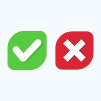 Check mark and cross mark button vector