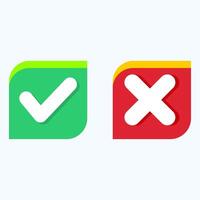 Checkmark and Cross Icon vector