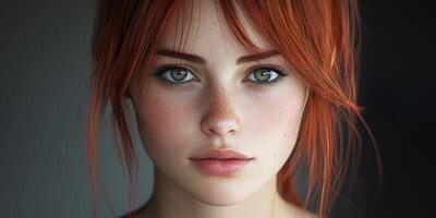 Captivating portrait of a young woman with striking features photo
