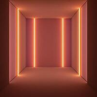 Innovative interior design with pink walls and glowing lights photo