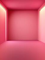Bright pink room with illuminated walls and smooth flooring photo