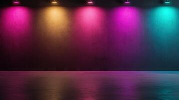 Colorful wall lights create a vibrant atmosphere in a modern space photo