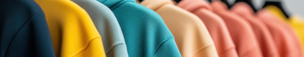 Colorful clothing display in a boutique setting during the day photo