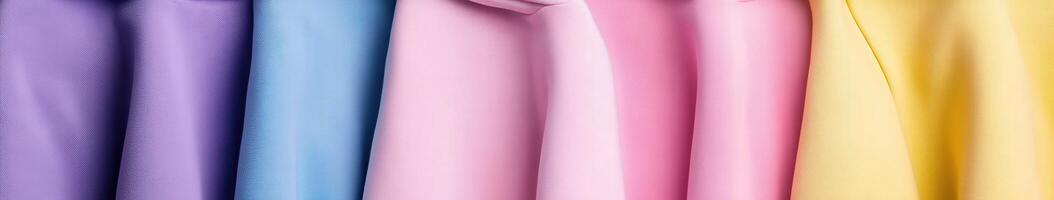 Soft pastels of fabric hanging together in a vibrant display photo