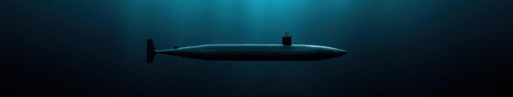 Submarine gliding silently through deep ocean waters photo