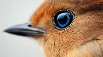 Close-up of a robin's vibrant eye and feather details photo