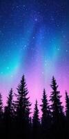 Stunning northern lights illuminate a starry night sky photo