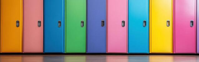 Colorful lockers in a bright and fun environment photo