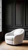 Elegant white chair in a contemporary interior setting photo